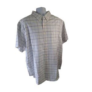 Cremieux Classics Oxford Button Down Shirt 3XB Blue Windowpane Short Sleeve